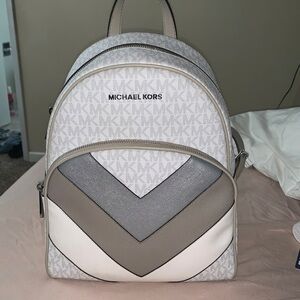 Michael Kors Abbey Monogram Striped Backpack